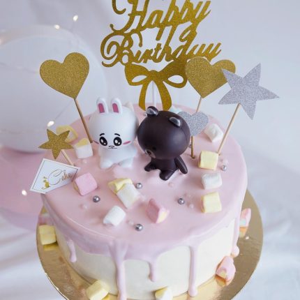 Alternative view of Delightful Pink Drip Cake Inspired by Brown and Cony | iCake Melbourne