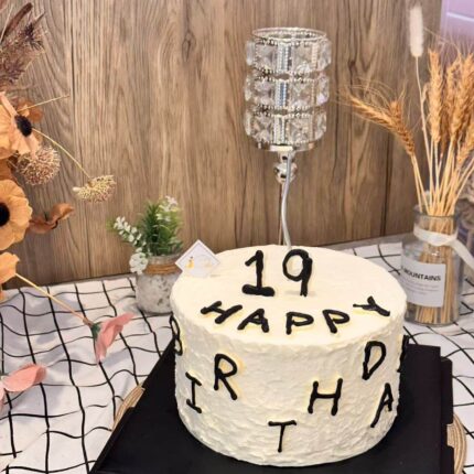 Alternative view of Number 19 Black and White Cake | iCake Melbourne