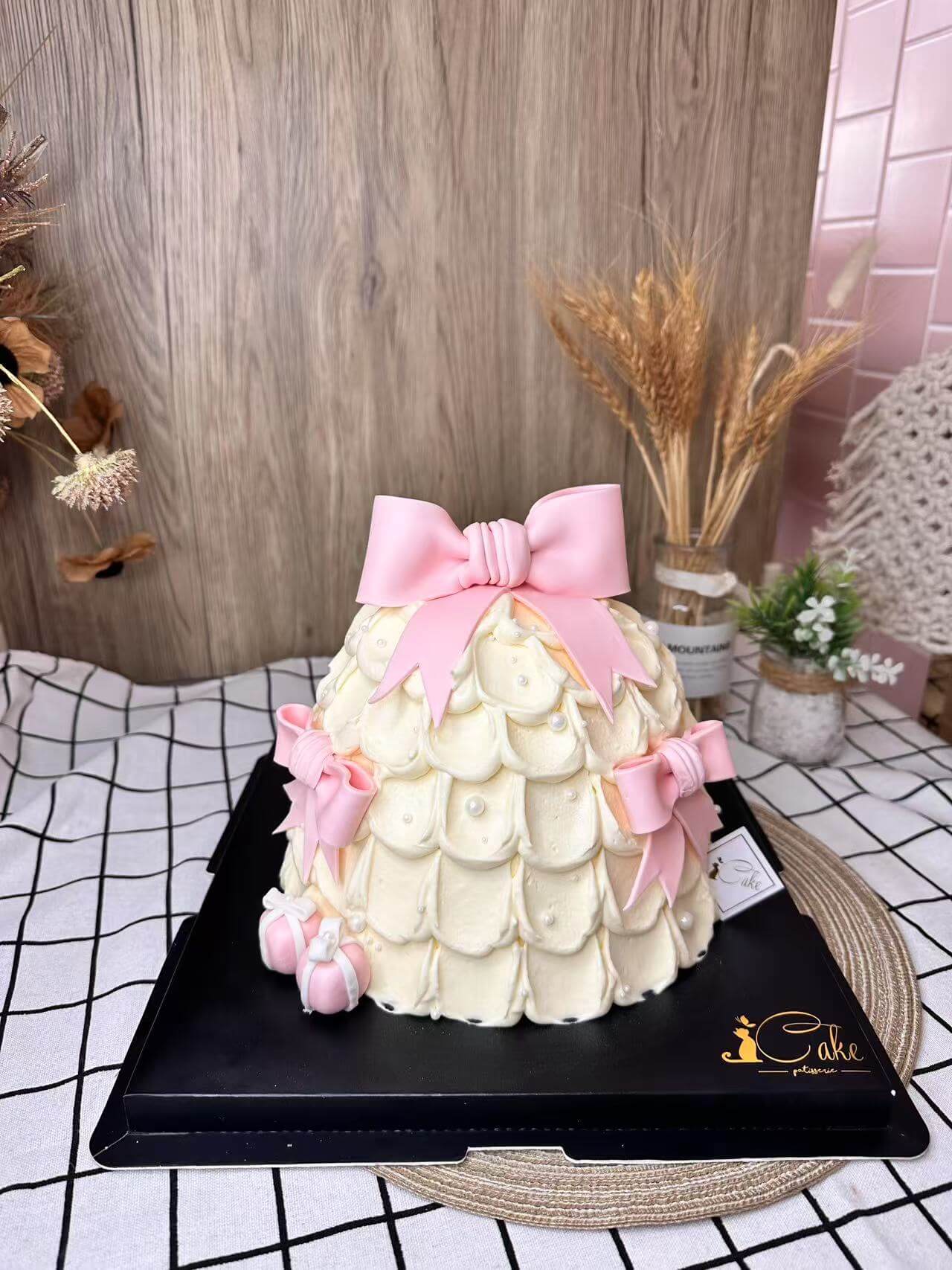 Pink Bow Dress Cake | iCake Melbourne
