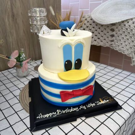 Alternative view of Donald Duck Cake in Melbourne – 3D Cartoon Birthday Cake with Bowtie