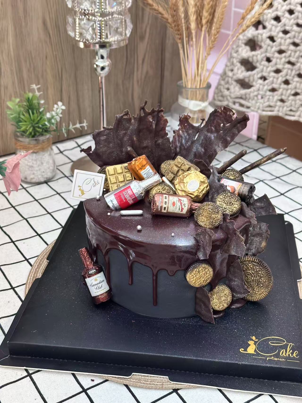 Luxe Chocolate Birthday Cake with Alcohol Truffle | iCake Melbourne - Image 2