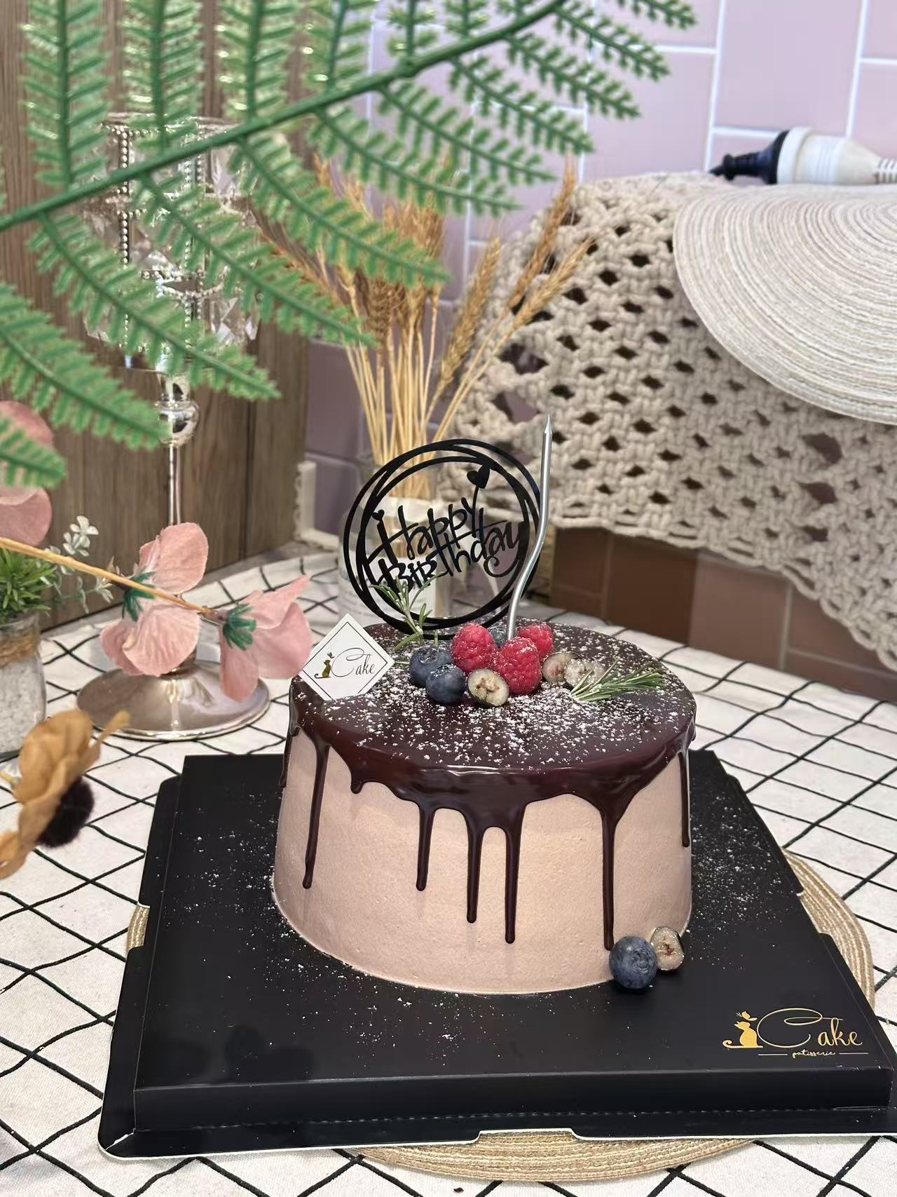 Chocolate Drip Fruit Cake