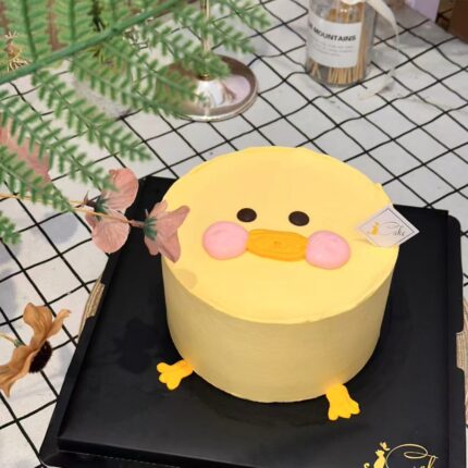 Alternative view of Little Yellow Duck Cake – Flat Hand-Painted Duck Cake in Melbourne