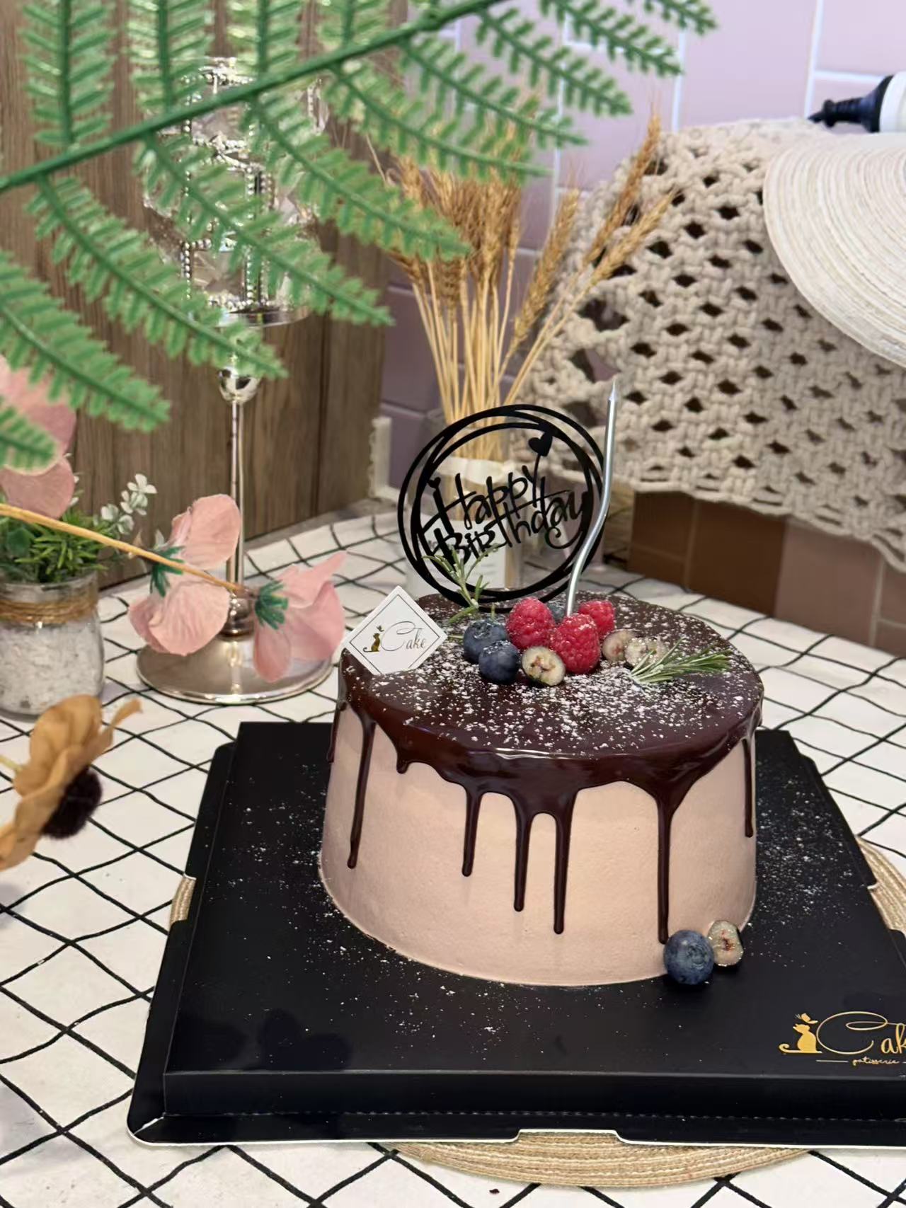 Chocolate Drip Fruit Cake