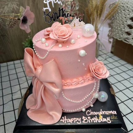 Alternative view of 🎀 Pink Elegance Birthday Cake – A Luxurious Celebration Cake from iCake Melbourne
