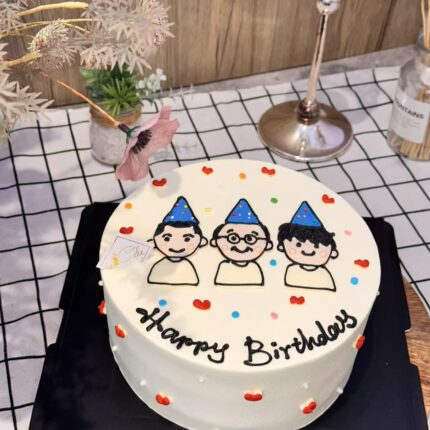 Alternative view of Cute Cartoon Cake – Hand-Painted Character Cake by iCake Melbourne