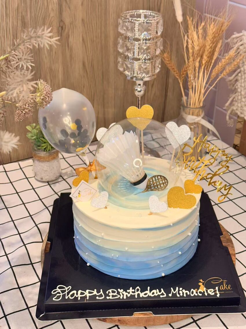 blue gradient birthday cake