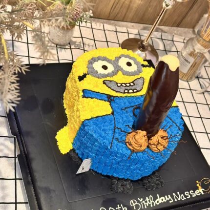 Alternative view of Naughty Minion Cake – Adult Birthday Cake Fun from iCake Melbourne